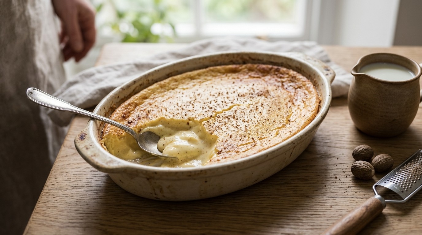 Vanille pudding uit de oven