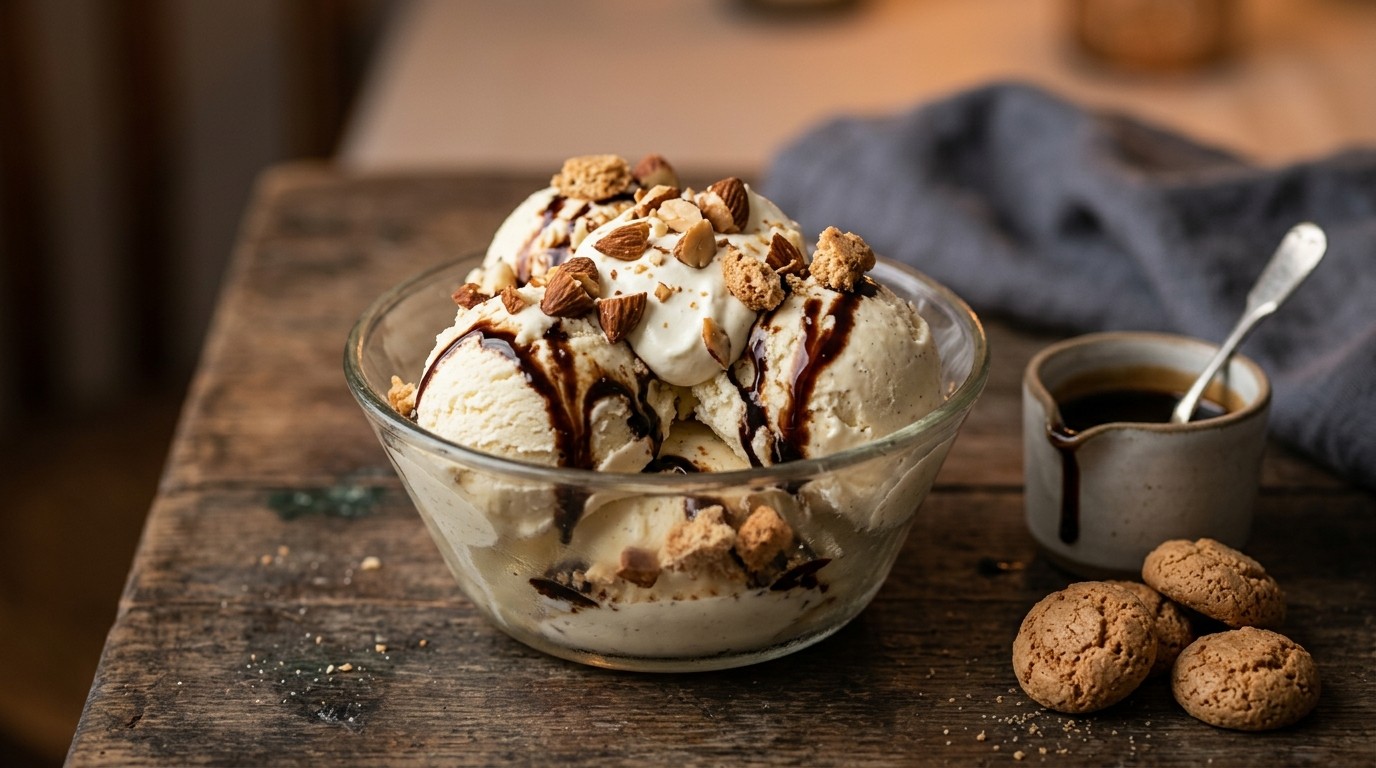 Vanilleijs met balsamico