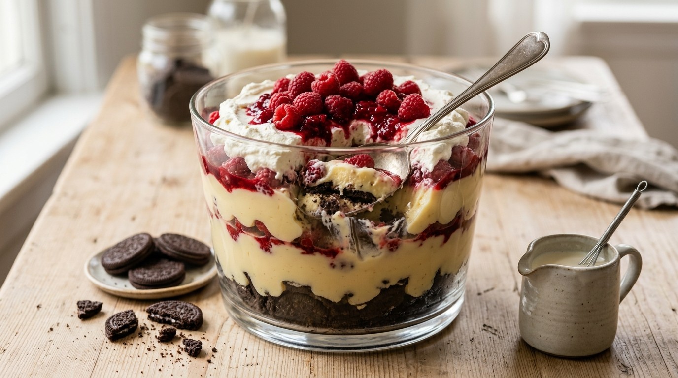 Vanillepudding met Frambozen Voor Buffet