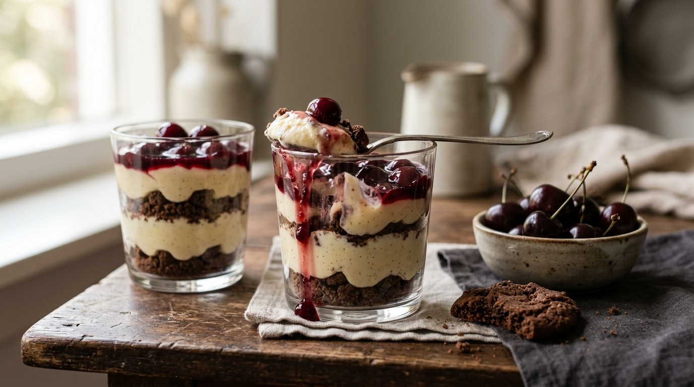 Vanilletoetje met Kersencompote