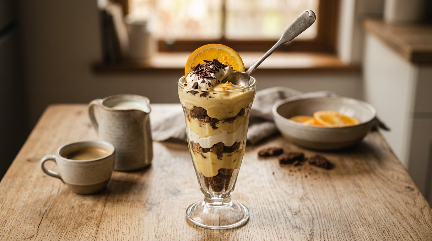 Vanillevlaflip met Sinaasappel en Chocoladekoekjes