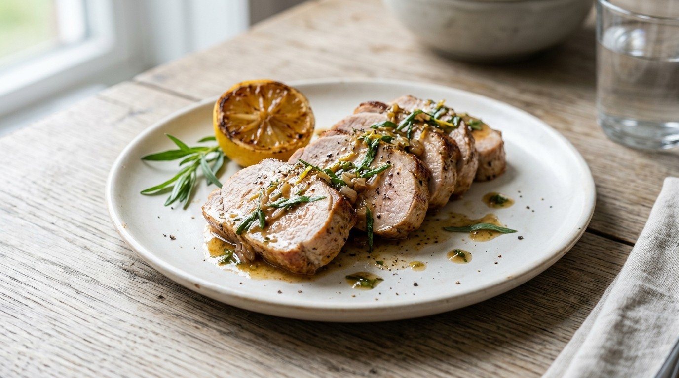 Varkensfilet met Citroendragonsaus