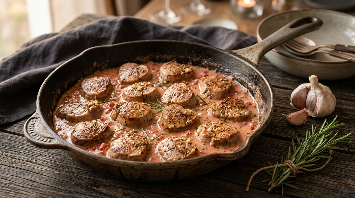 Varkensfilet met Tomatenroom