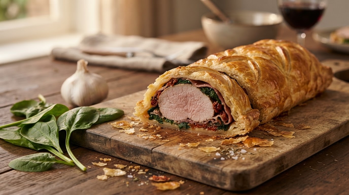 Varkenshaas in bladerdeeg uit de oven