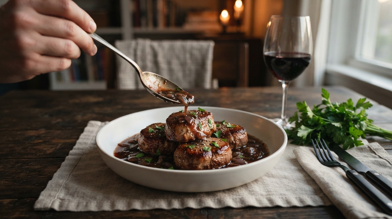 Varkenshaas in chianti-saus