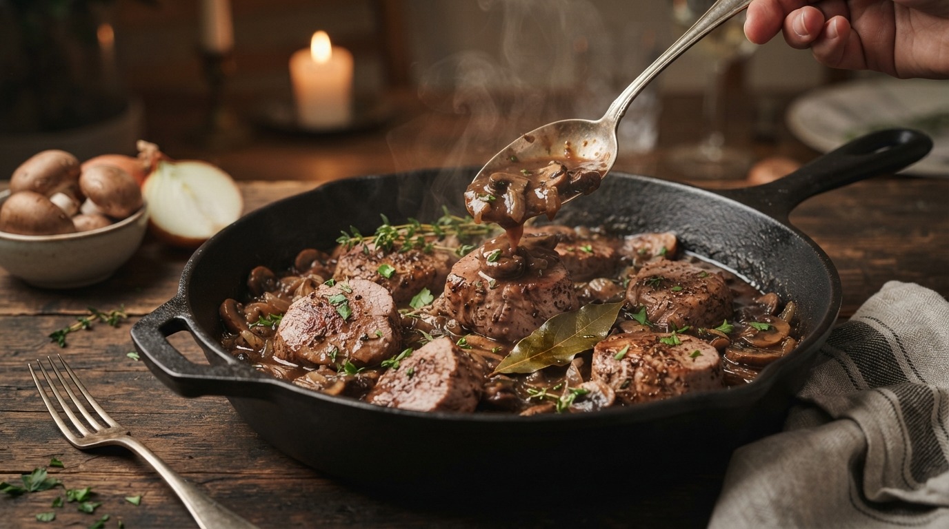 Varkenshaasje in jachtsaus