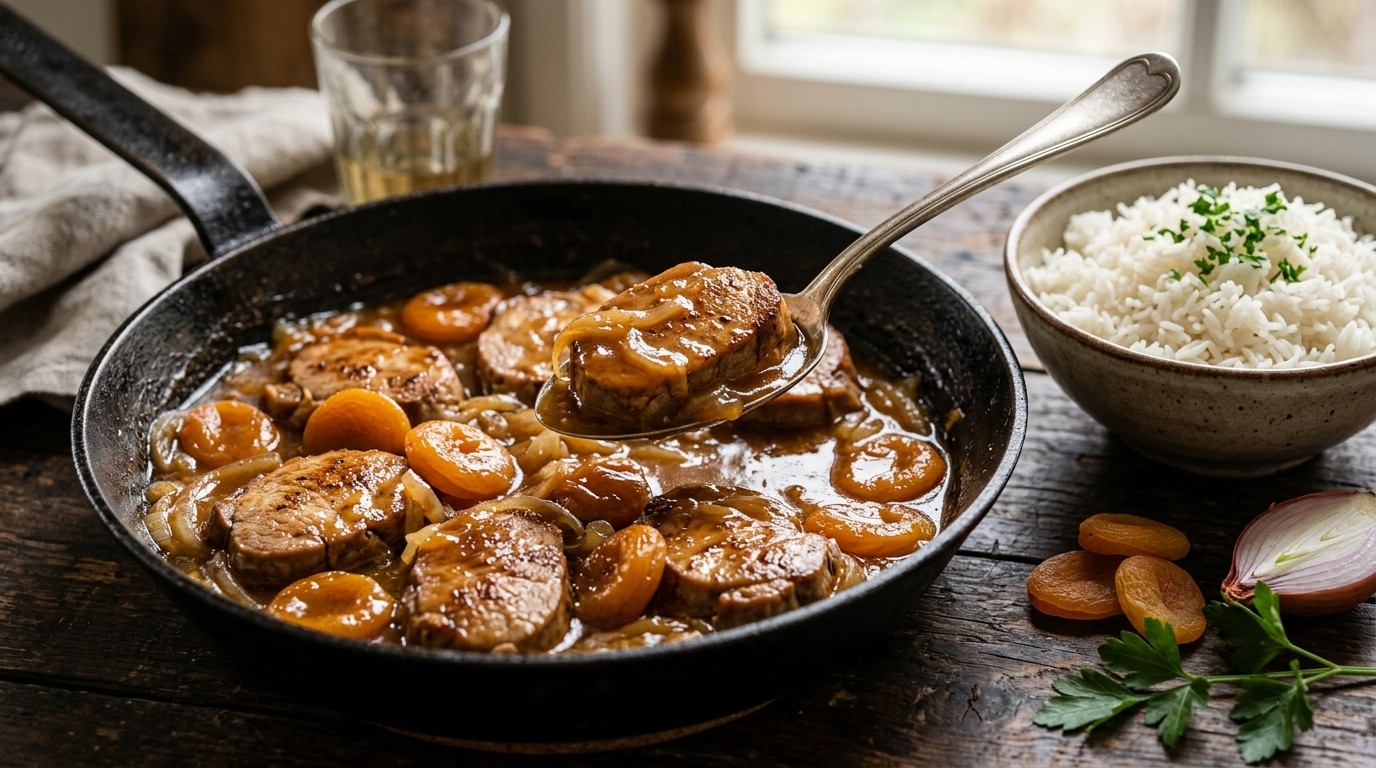 Varkensvlees met Abrikozensaus