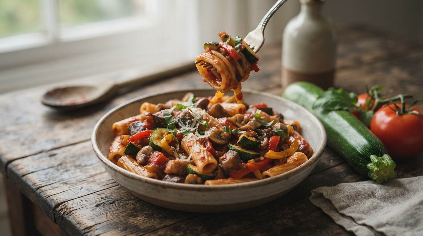 Verse groente tomaten pasta