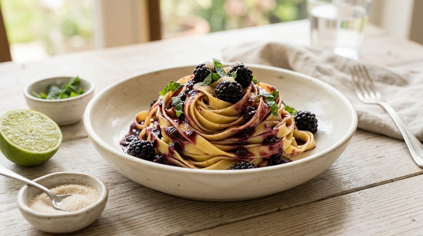 Verse Tagliatelle met Saus van Bramen en Mint