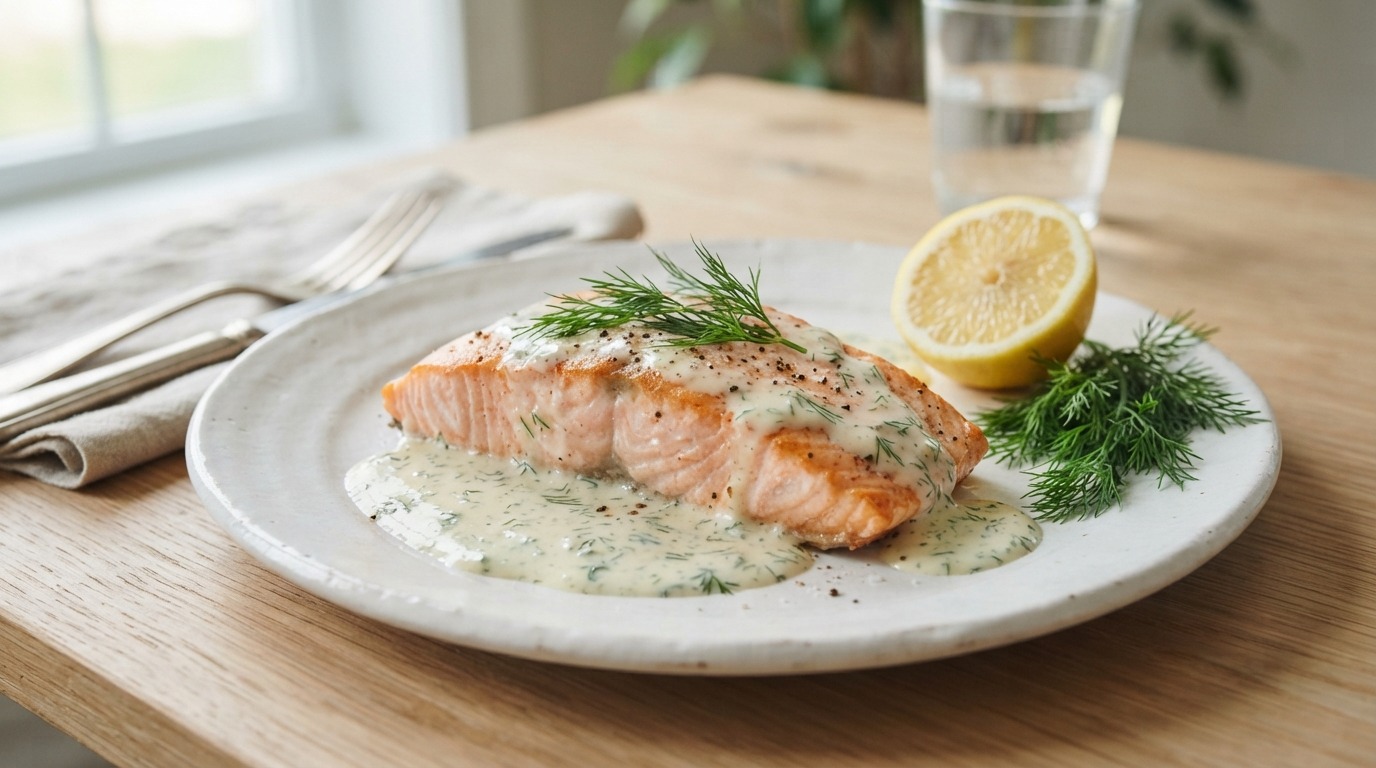 Verse zalm met dilleroom