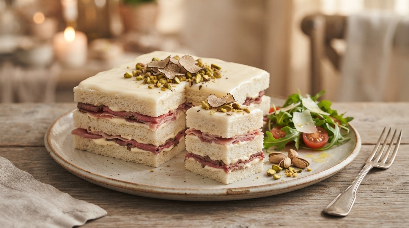 Vierkante gastronomische taart