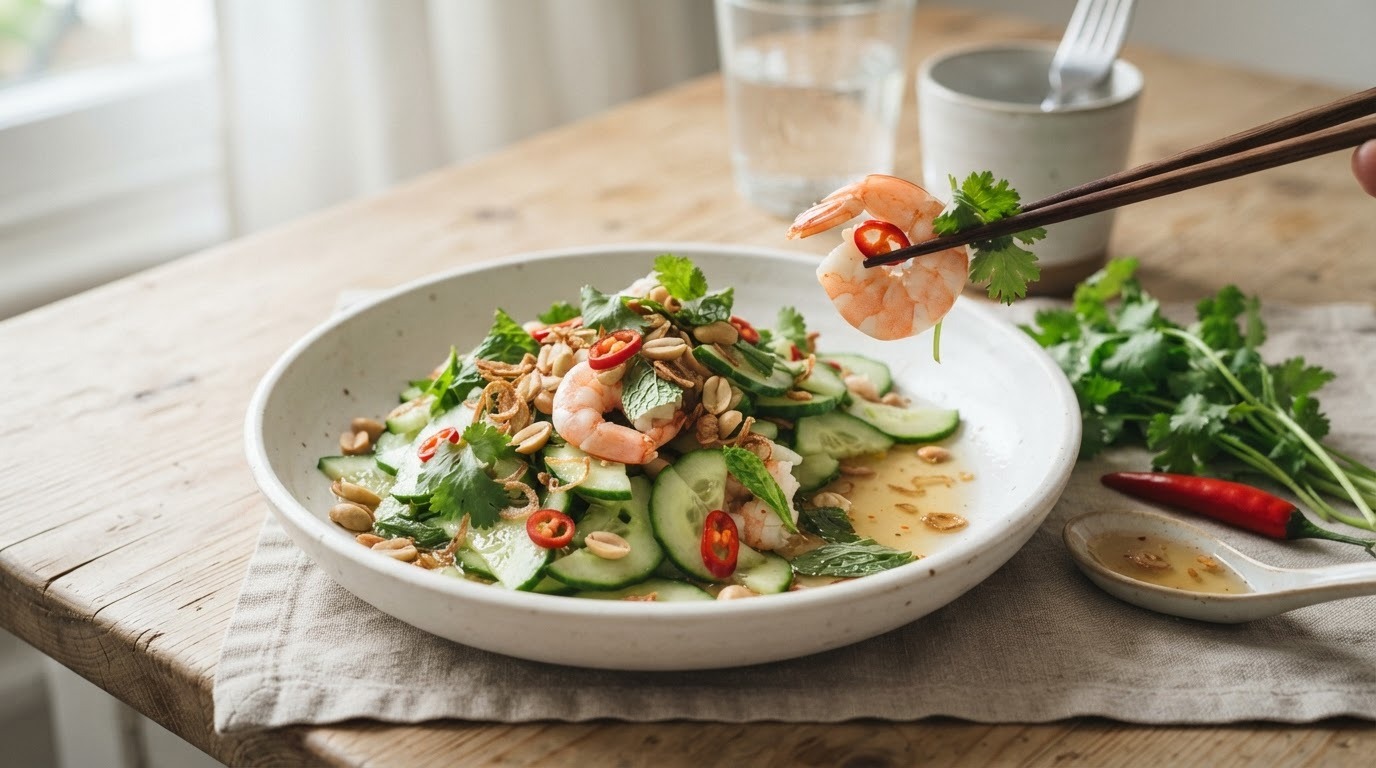 Vietnamese komkommersalade