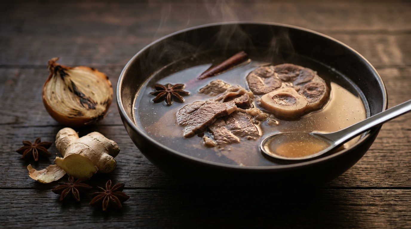 Vietnamese runderbouillon (basis voor pho bo)