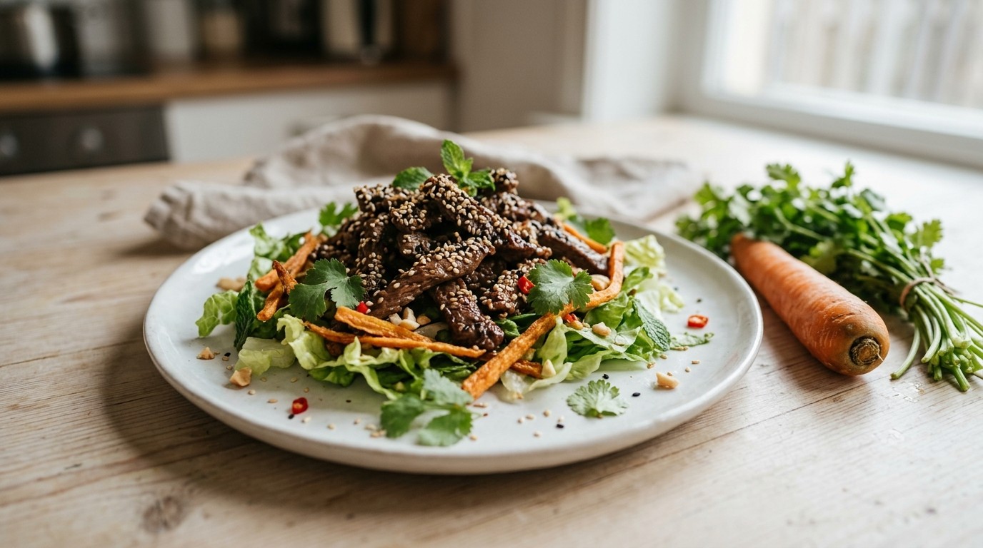 Vietnamese steak met sesamzaad