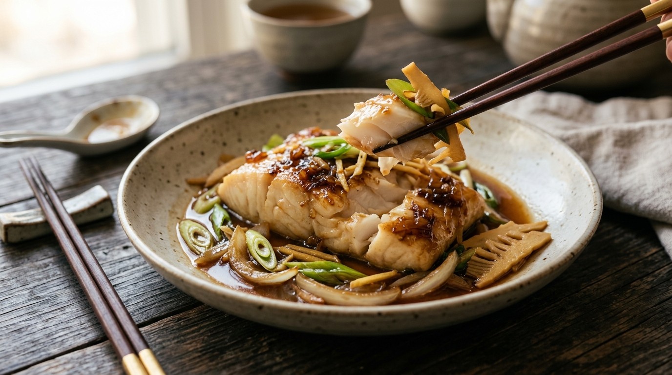 Vis Kabeljauw filet Peking