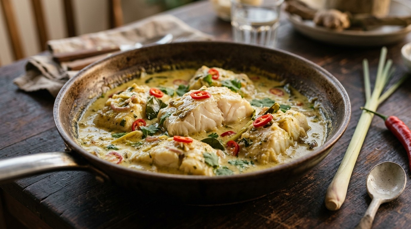 Vis met Kruidige Kokossaus