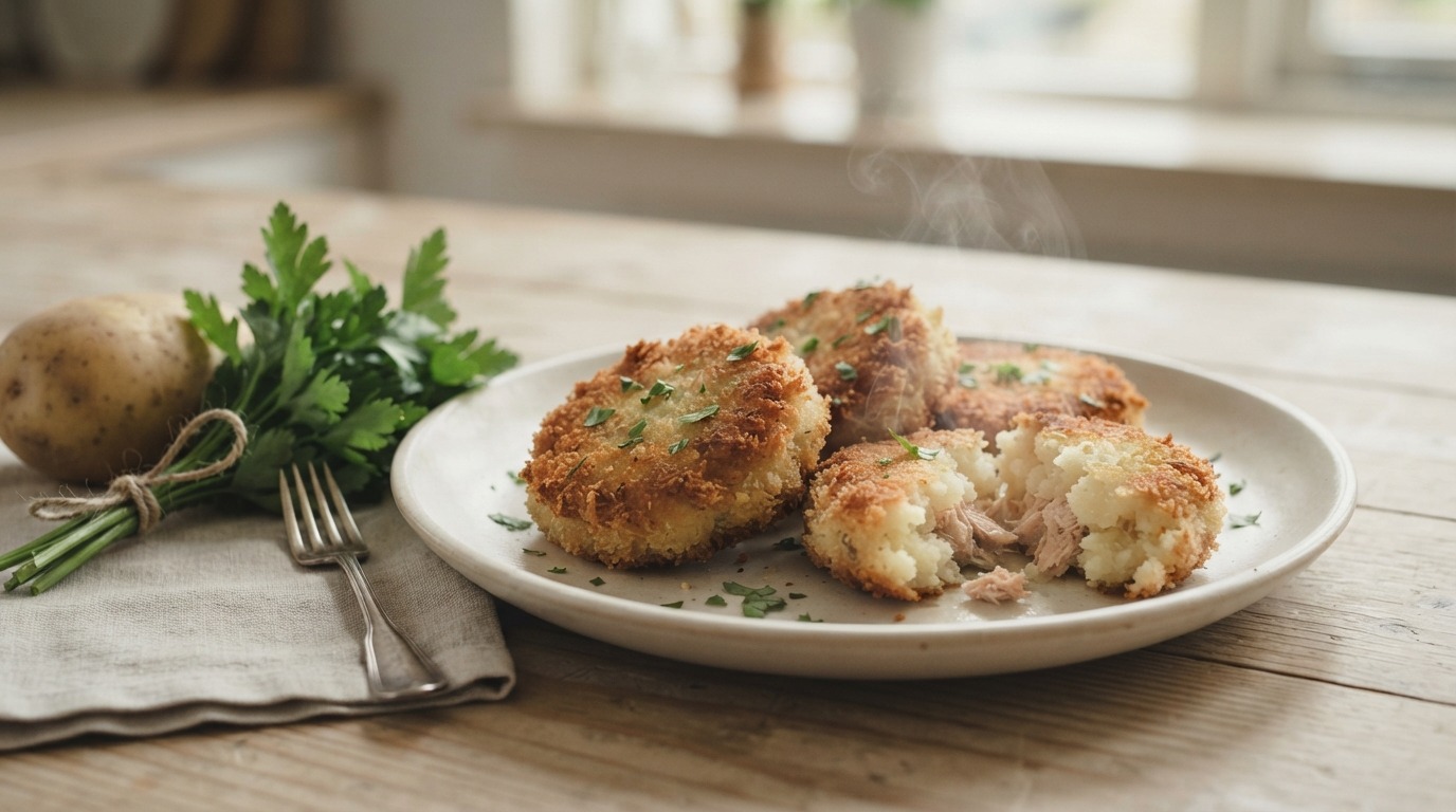 Viskoekjes van Tonijn en Aardappel