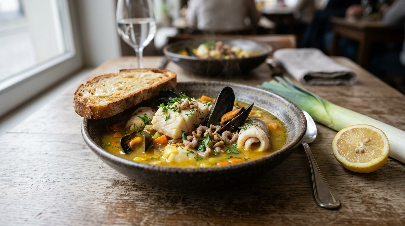 Vlaamse Bouillabaisse van Noordzeevis