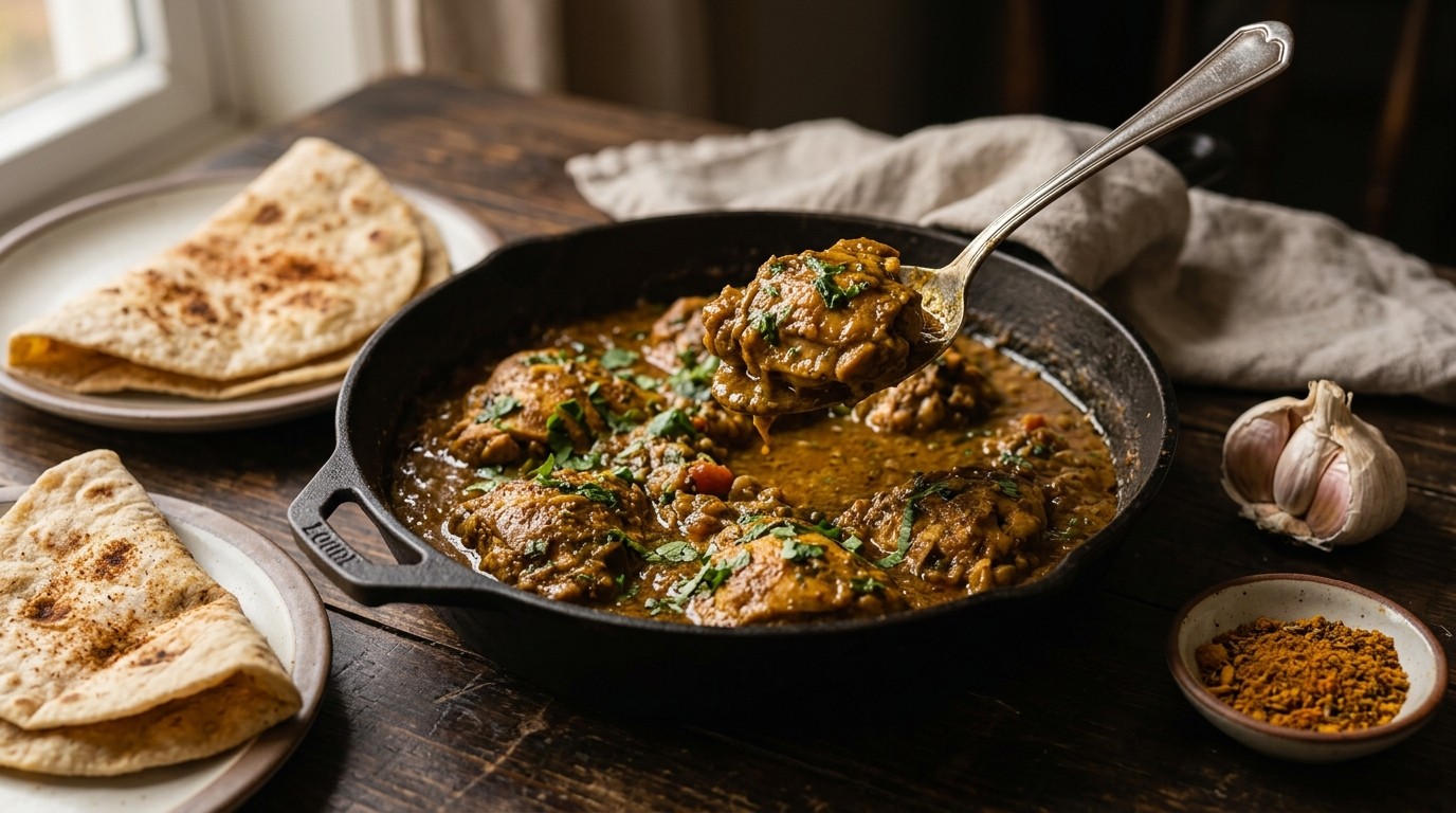 Vlees of vis in Hindoestaanse Masala