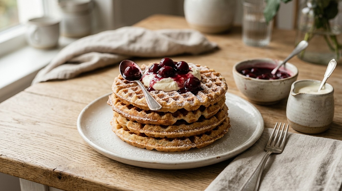 Wafels met Crème Fraiche