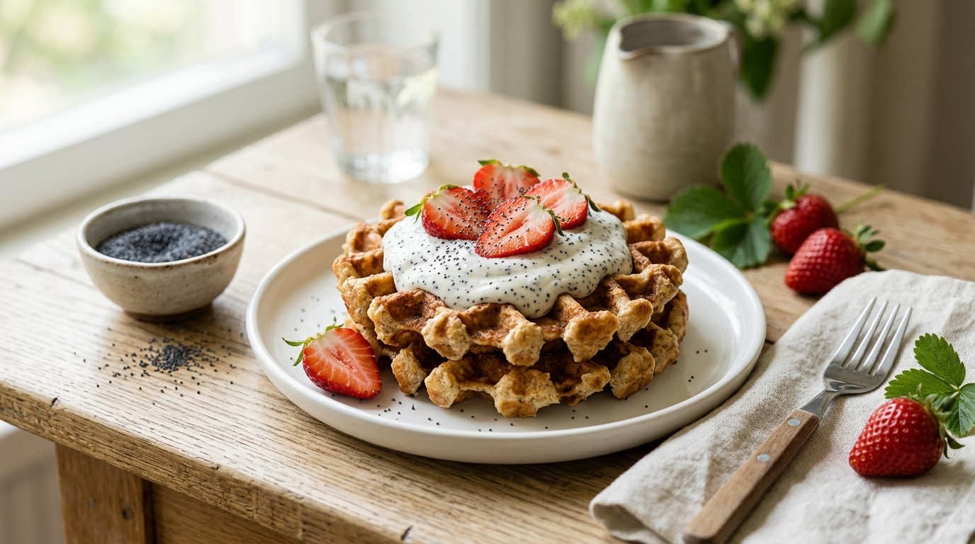 Wafeltjes met maanzaadcrème