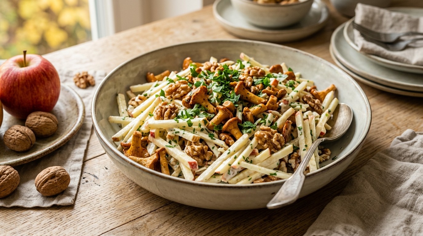 Waldorfsalade met Cantharellen Voor Buffet