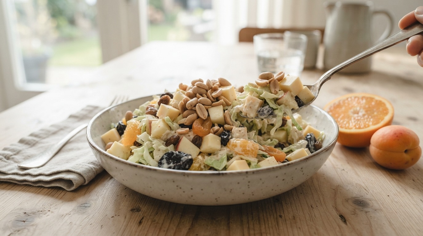 Waldorfsalade met fruit en kaas