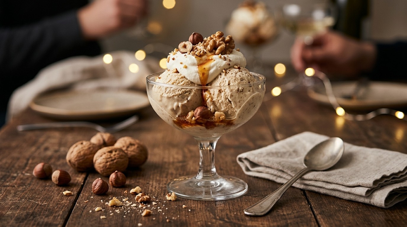 Walnoot-hazelnoot Dessert