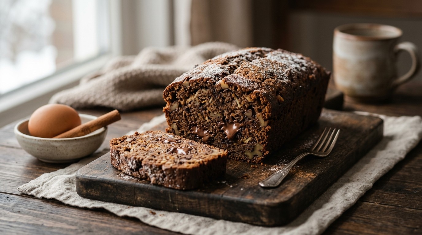 Walnoten-appelcake met chocolade