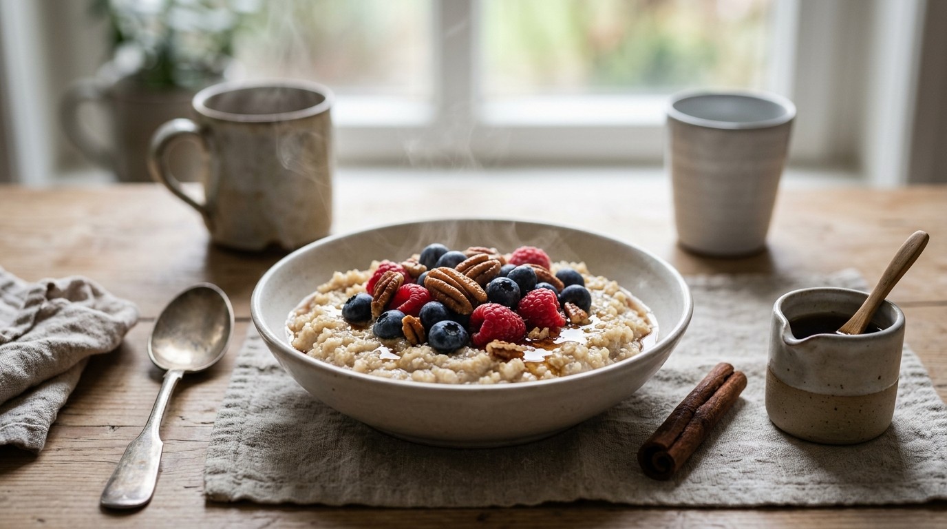 Warme Amandelquinoa met Frambozen En/of Bosbessen