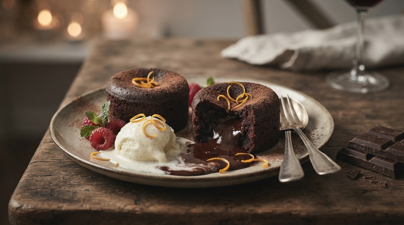 Warme chocoladecakejes