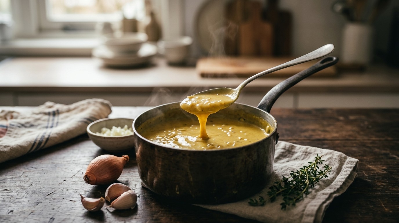 Warme kerrieroomsaus