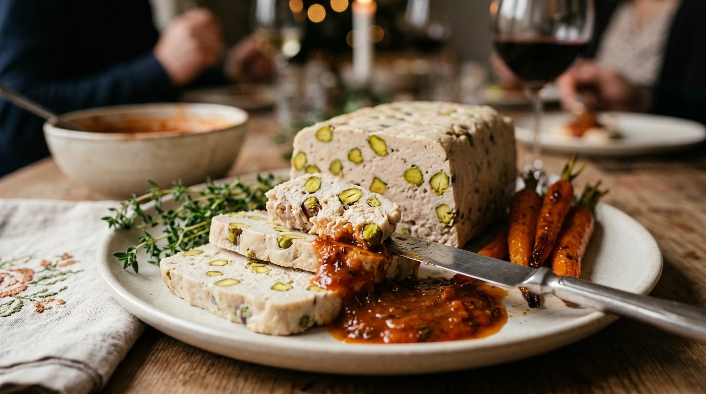 Warme Pastei van kip met Pistachenoten