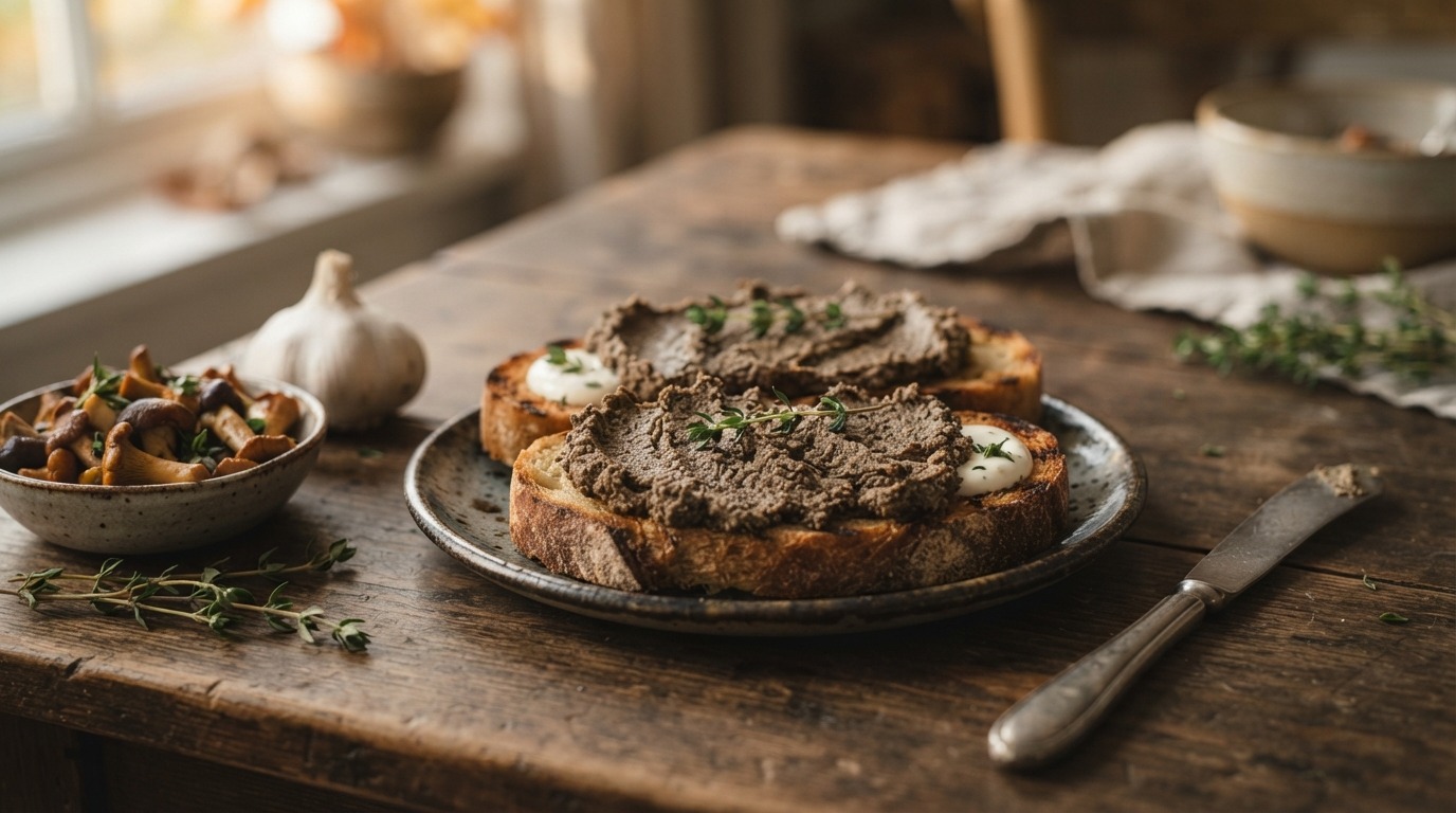 Wilde paddestoelenpaté op toast