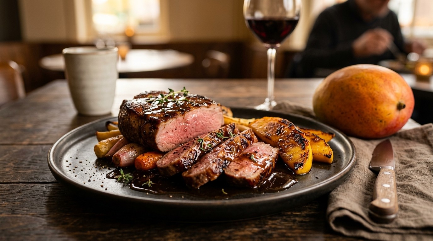 Wildzwijnsteak met Stroopsaus