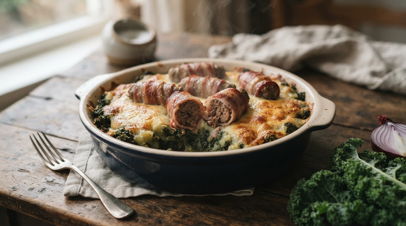 Winterse boerenkool uit de oven met slavinken