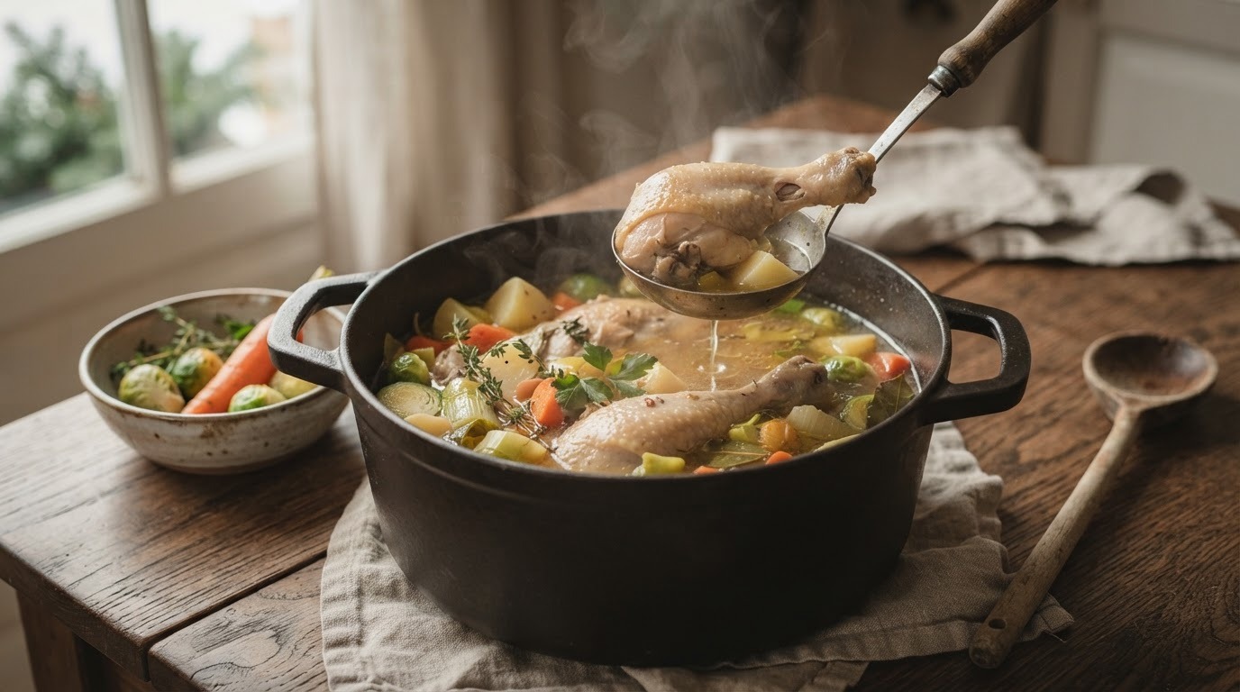 Winterse kip in de pot