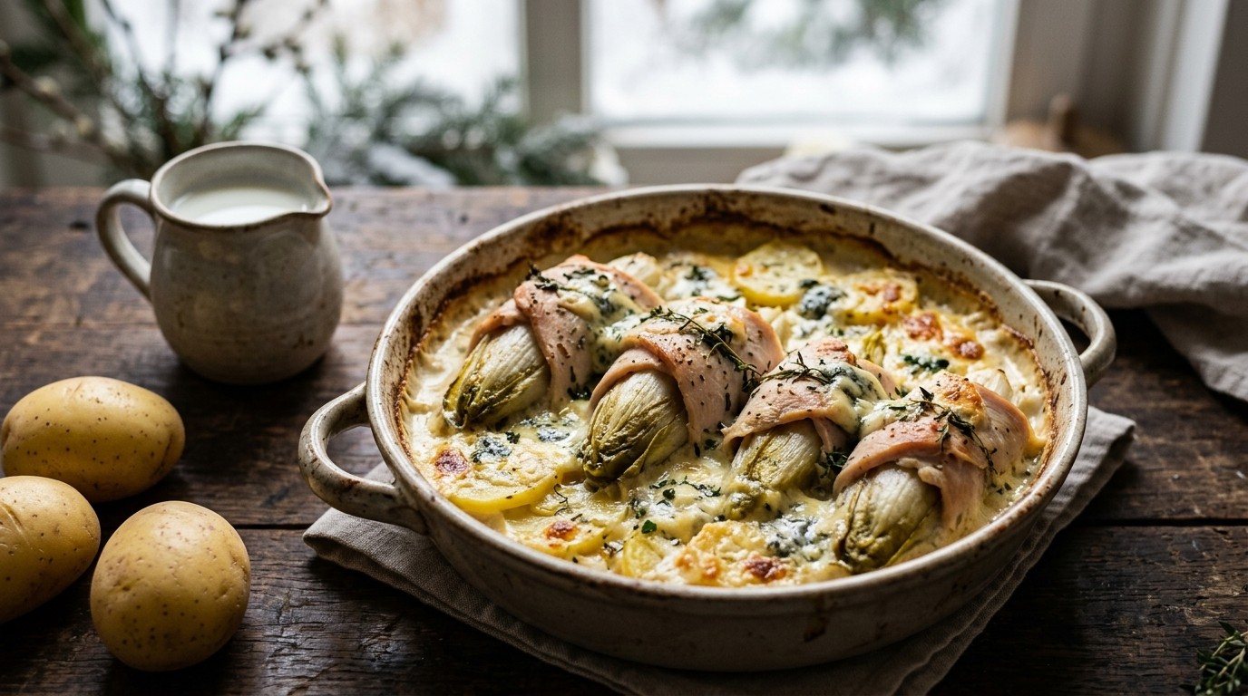 Witlof in oven met gorganzola kaas