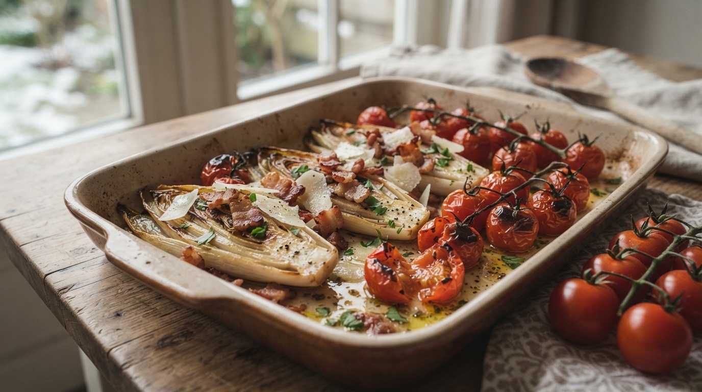 Witlof met tomaatjes uit de oven
