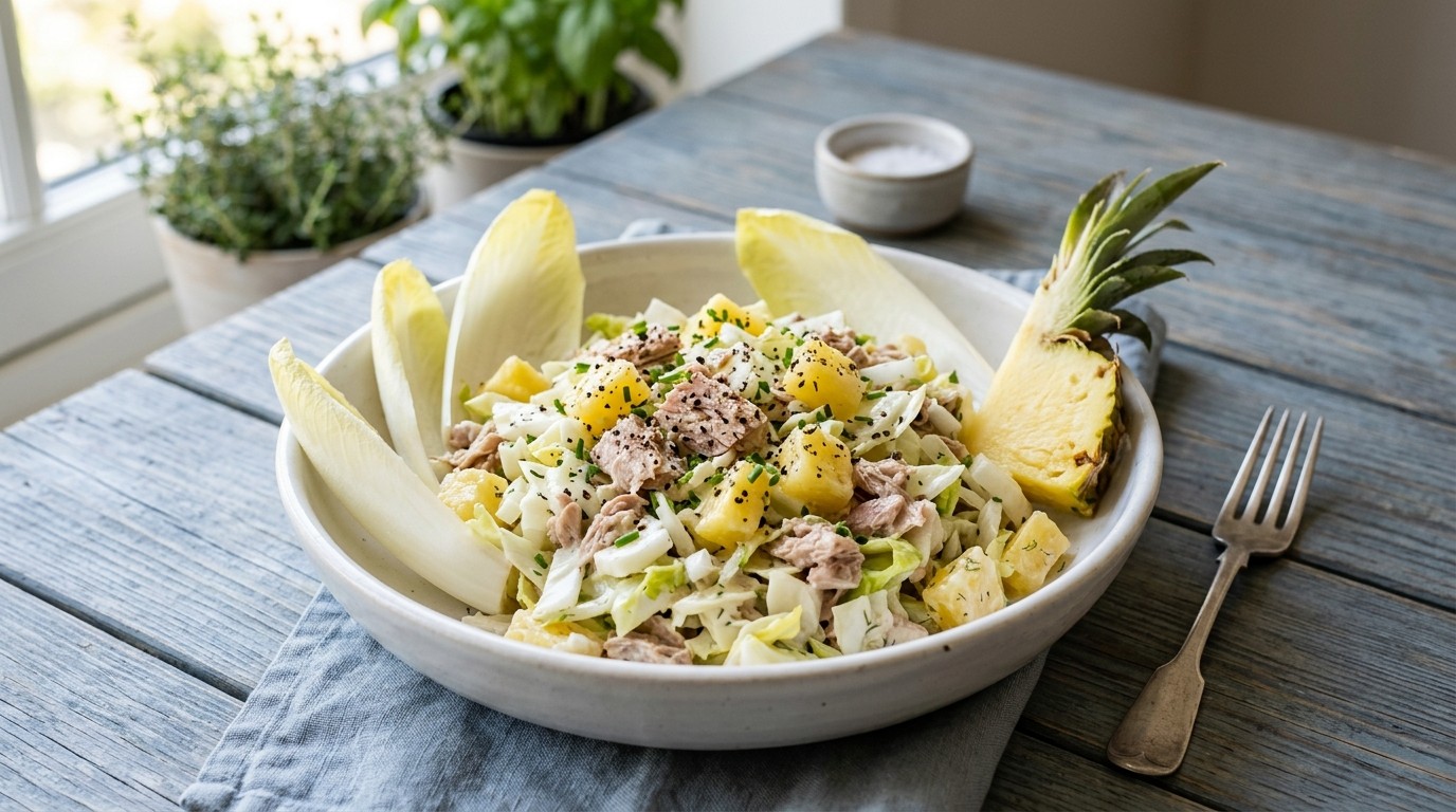 Witlof-tonijn-ananas salade