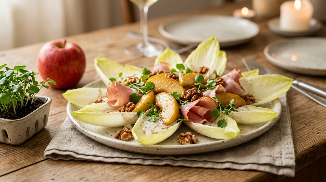 Witlofsalade met Appel en Gerookte ham