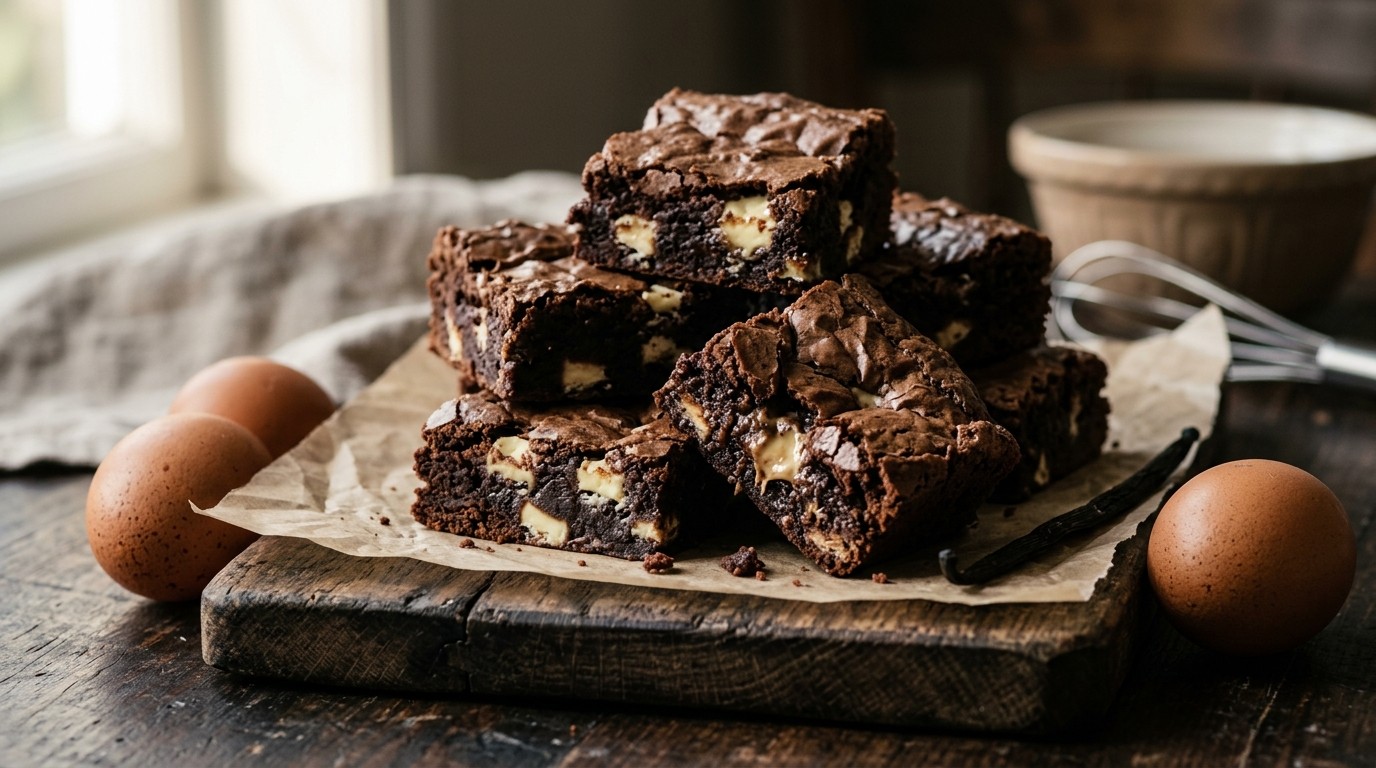 Witte-chocolade Brownies