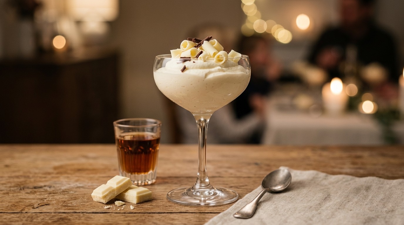 Witte Chocolademousse met rum