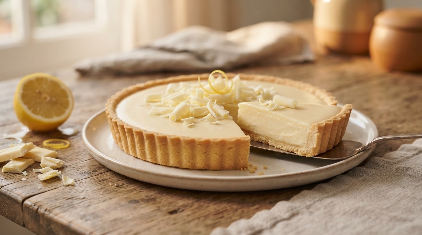 Witte chocoladetaart