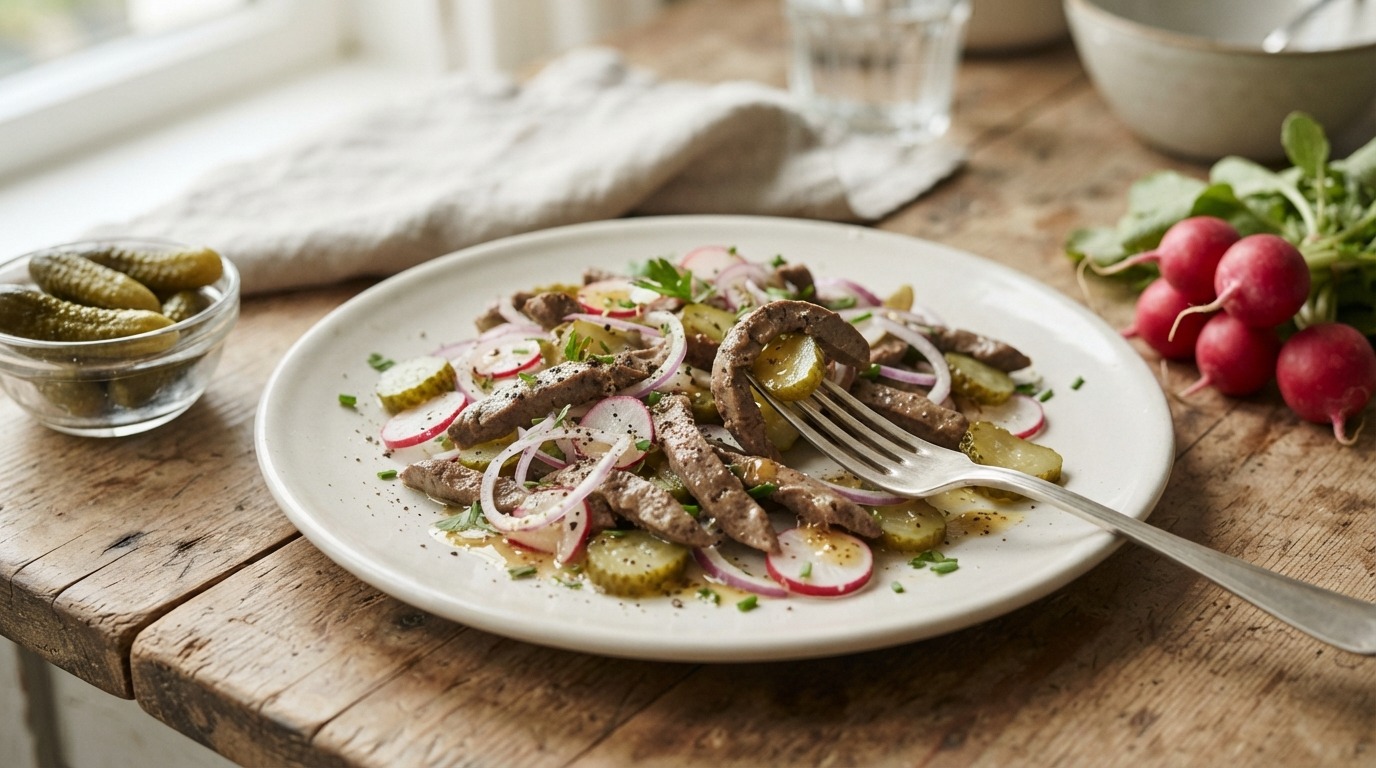 Worstsalade met augurk