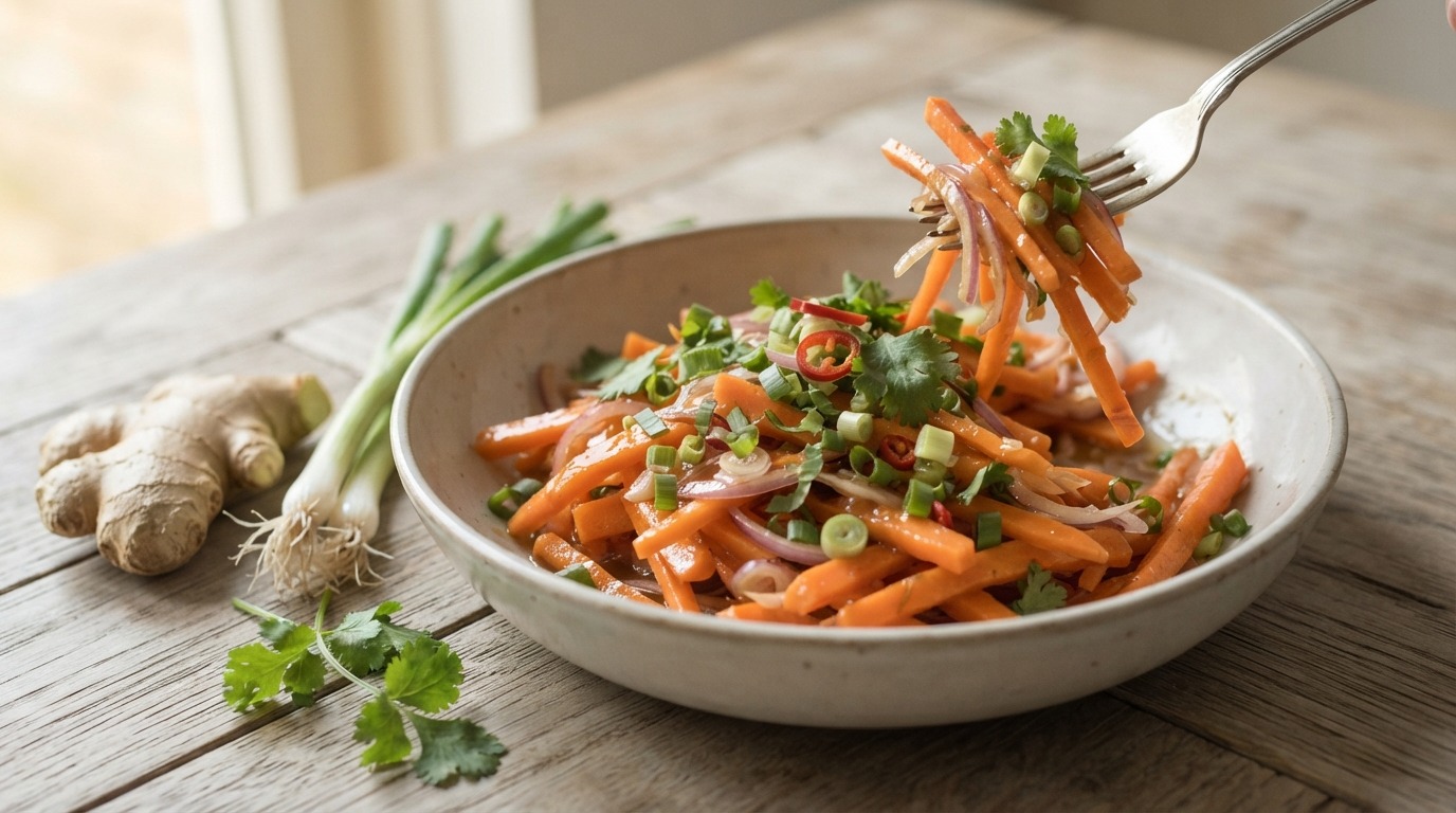 Wortelsalade met zoetzure dressing