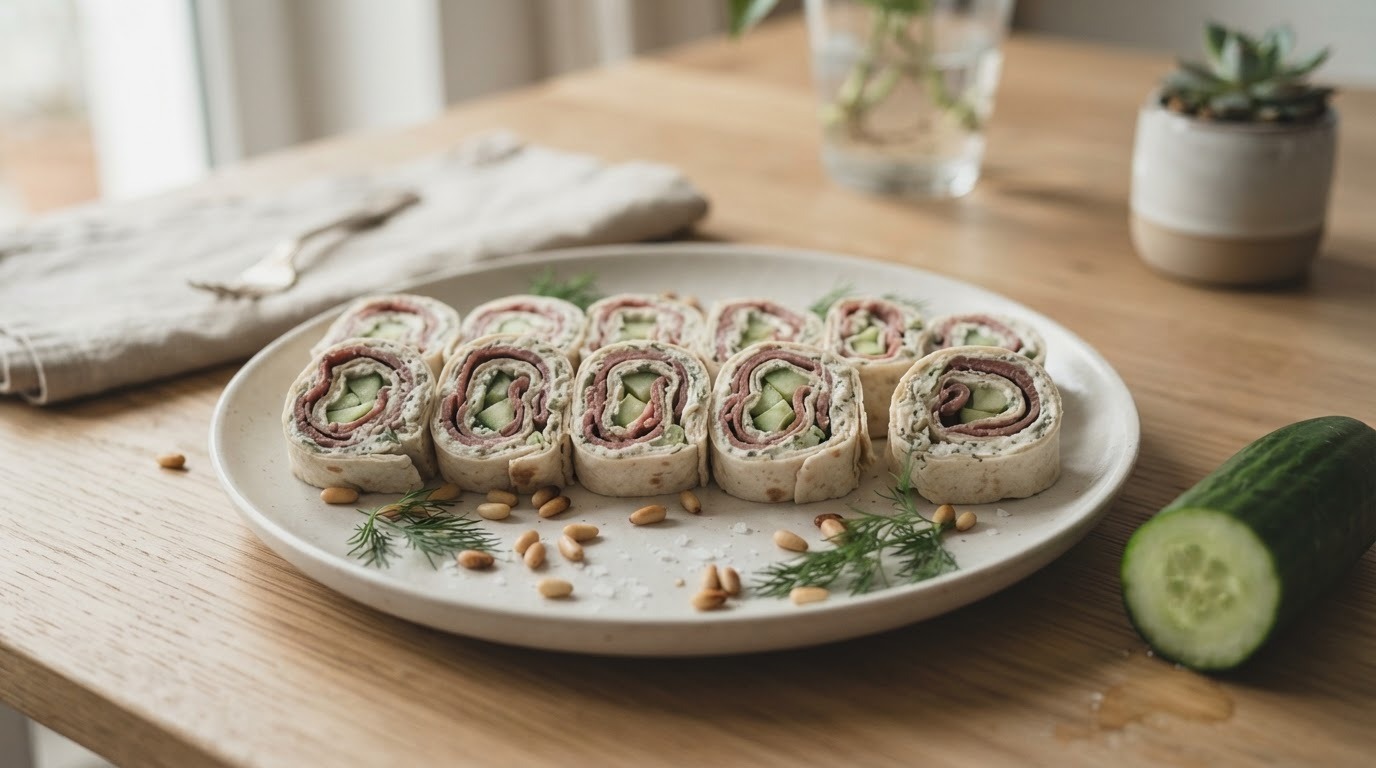 Wrap gevuld met rookvlees en kruidenkaas