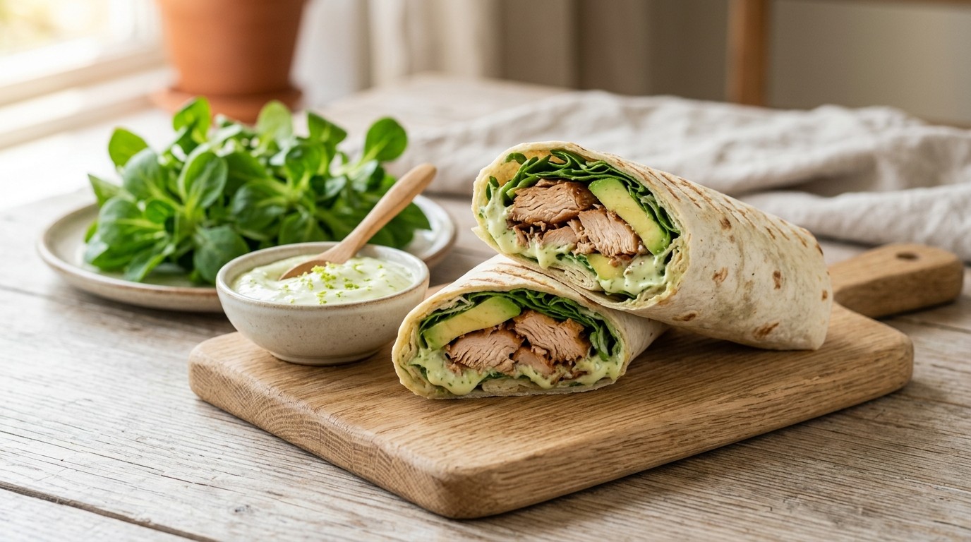 Wrap met Avocado, kip en Limoenmayonaise