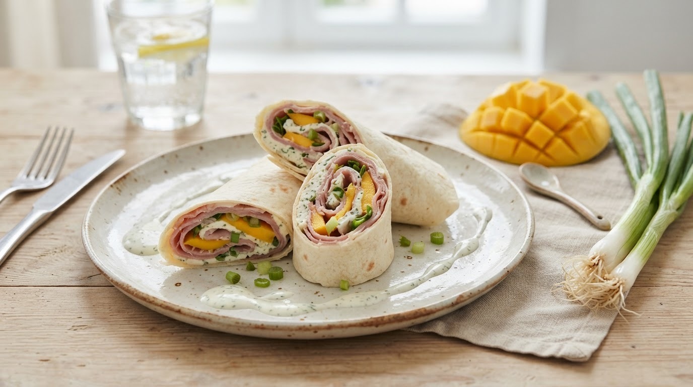 Wrap met ham en mango