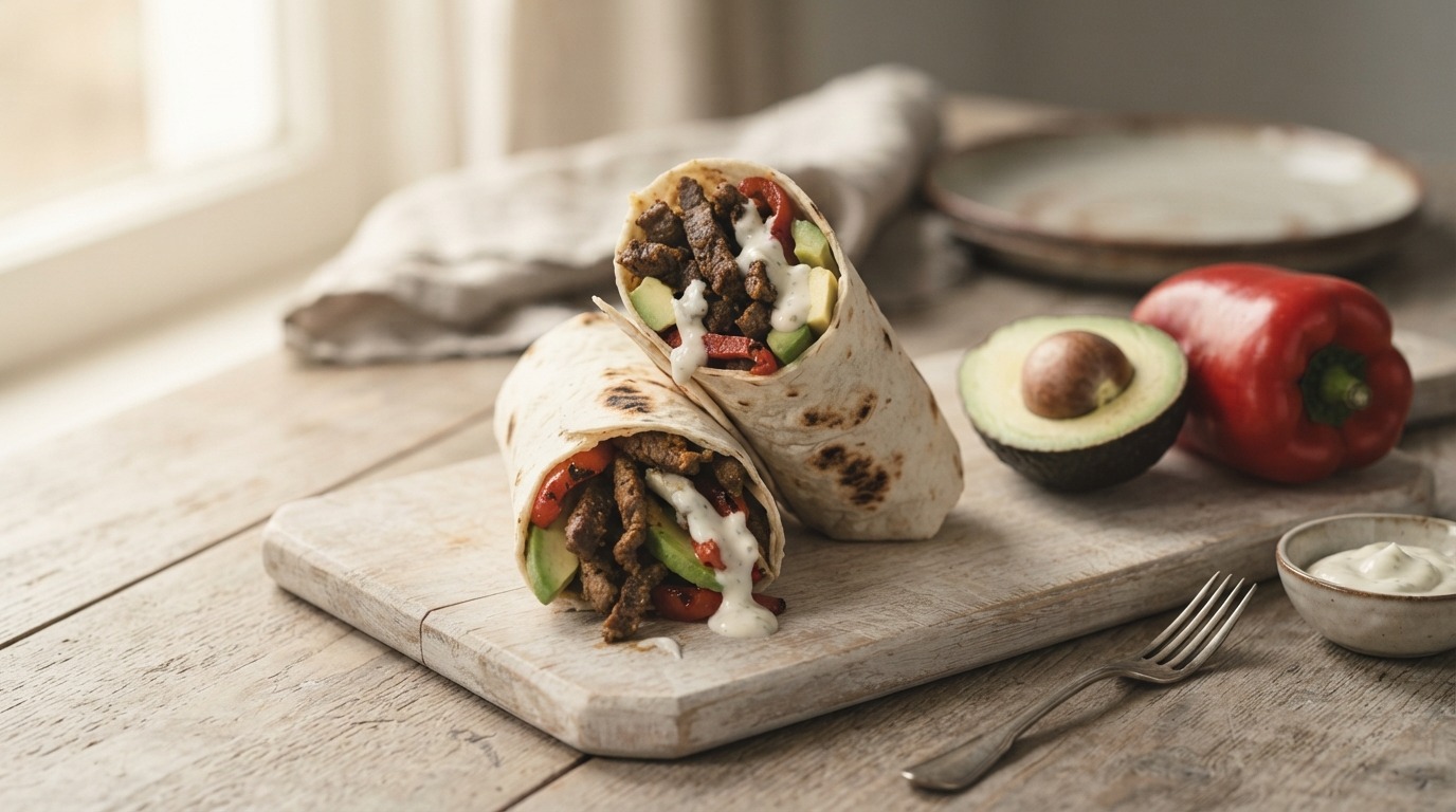 Wrap met shoarma en zure room